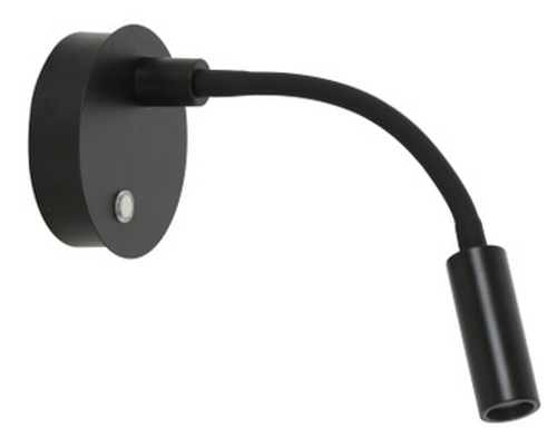 Black wall light with adjustable arm