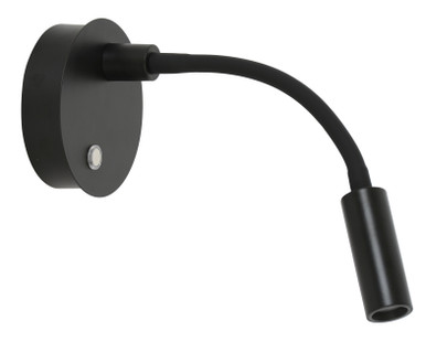 Black wall light with adjustable arm