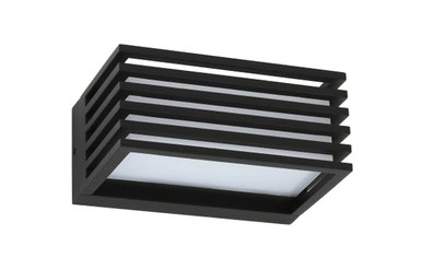 Black wall light with grill-type look