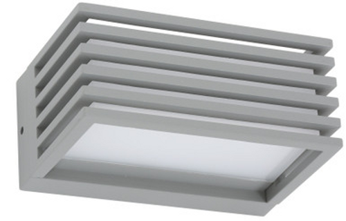 Silver wall light with grill-type look Silver wall light with grill-type look