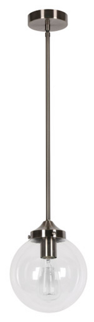 Brushed chrome pendant with clear glass Brushed chrome pendant with clear glass