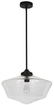 Oil rubbed bronze pendant with clear glass