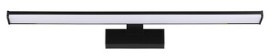 Black 600mm vanity wall light with opal diffuser