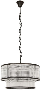 Oil rubbed bronze pendant with vertical glass rods