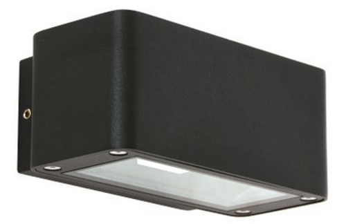 Black wall light with clear diffuser