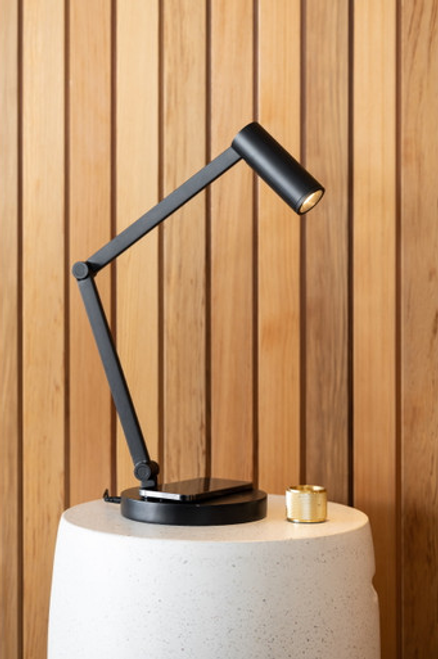 Black adjustable table lamp