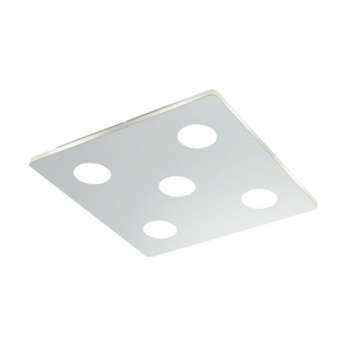 Chrome five-light square ceiling mount