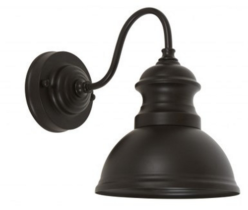 Oil rubbed bronze wall light with a dome-like shade