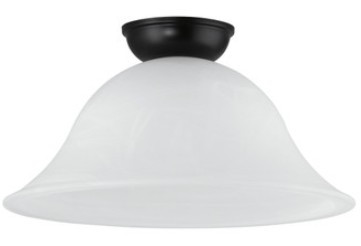 Black DIY canopy with alabaster glass