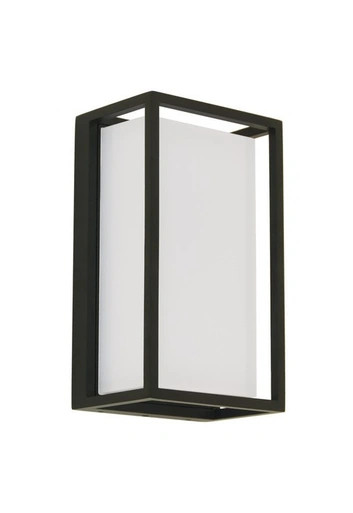 Black wall light with grill-type look