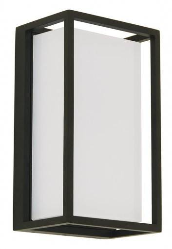 Black wall light with opal diffuser