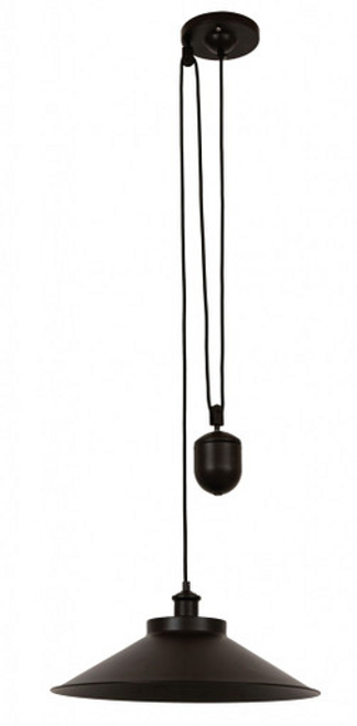 Oil rubbed bronze pendant with rise and fall pulley system Oil rubbed bronze pendant with rise and fall pulley system