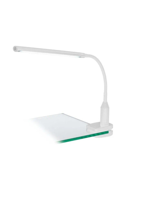 White table lamp with clamp
