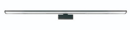 Black 1200mm vanity wall light with opal diffuser
