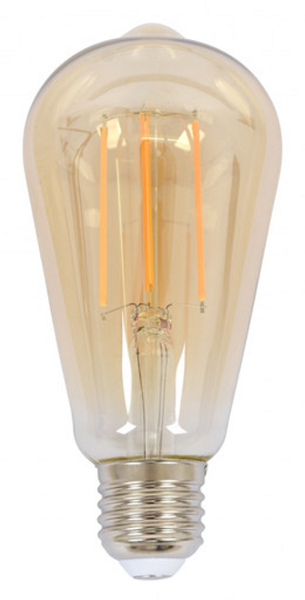 LED ST64 E27 8 watt amber bulb