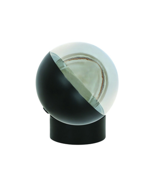 Black table lamp with smoke glass Black table lamp with smoke glass