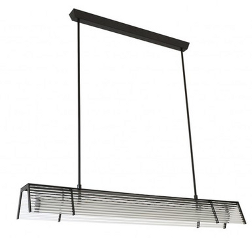 Black 1.2m pendant with linear glass rods