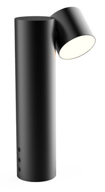 Black table lamp with adjustable head