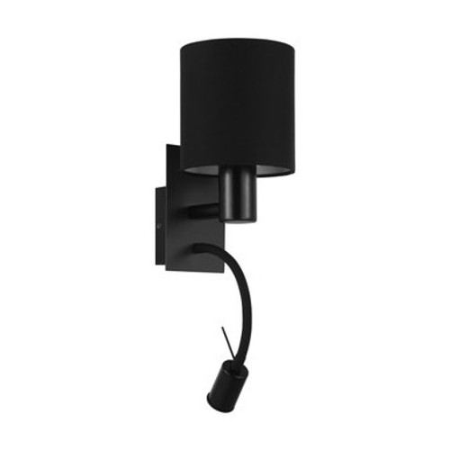 Black wall light with adjustable arm