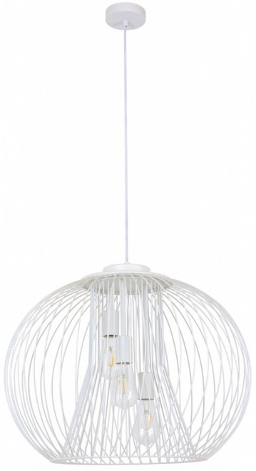 White three light cage pendant