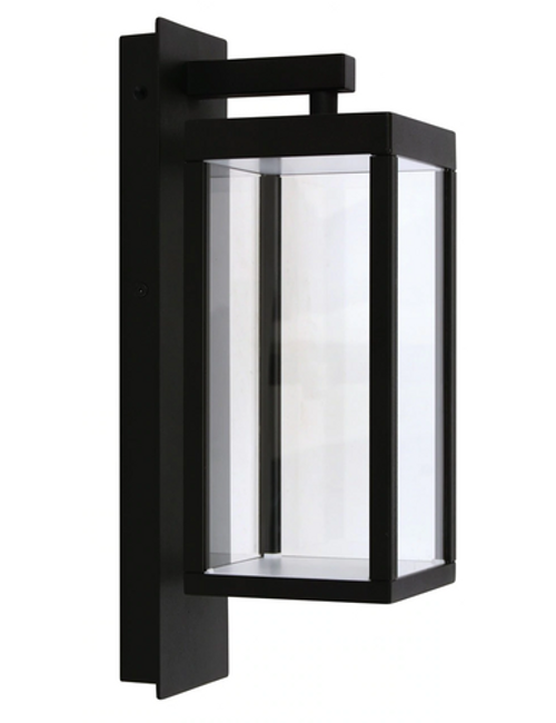 Black wall light with glass diffuser Black wall light with glass diffuser