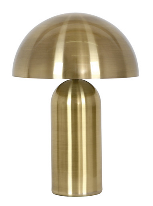 Antique brass table lamp with mushroom shade