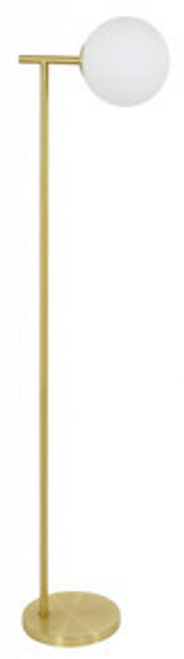 Brass dimmable floor lamp with opal glass