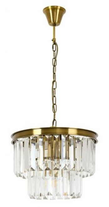 Antique brass finish paired with K9 crystal Antique brass finish paired with K9 crystal