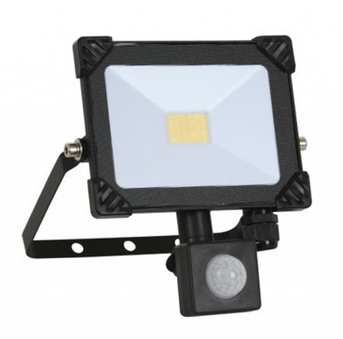 Black floodlight with sensor