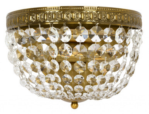 Brass wall light paired with crystal droplets