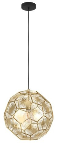 Brass pendant with laser cut panel