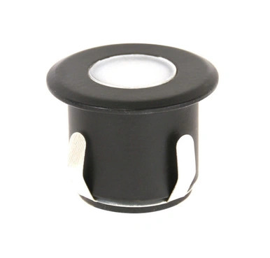 Black deck light with frosted glass