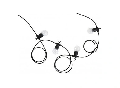 Black twenty-light festoon with clear diffusers