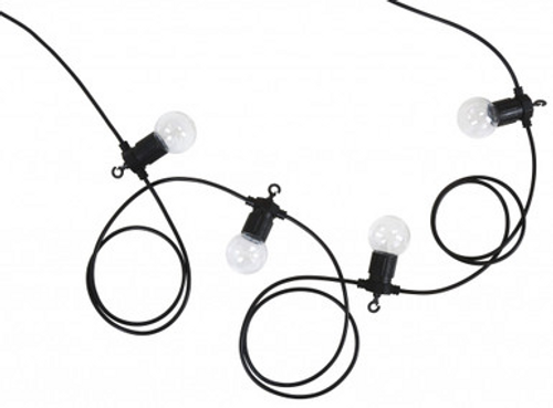 Black twenty-light festoon with clear diffusers Black twenty-light festoon with clear diffusers