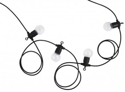 Black ten-light festoon with clear diffusers