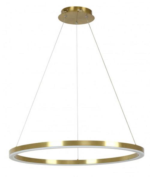Brass circular LED pendant