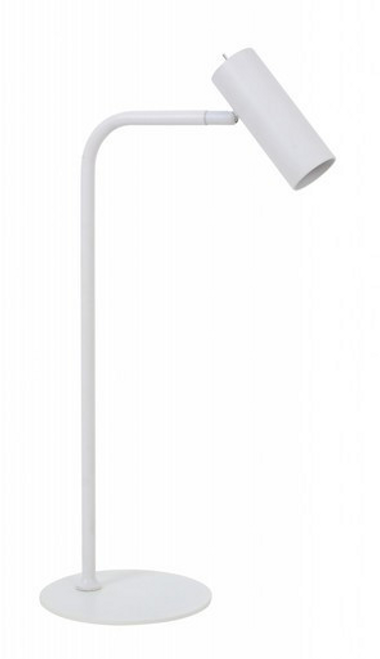 White linear table lamp with adjustable head
