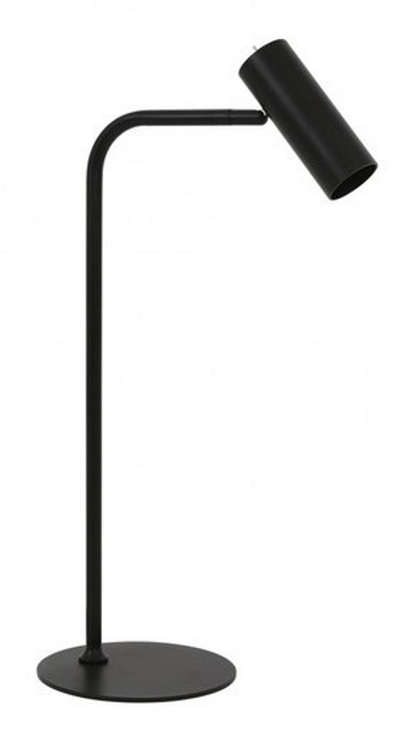 Black linear table lamp with adjustable head