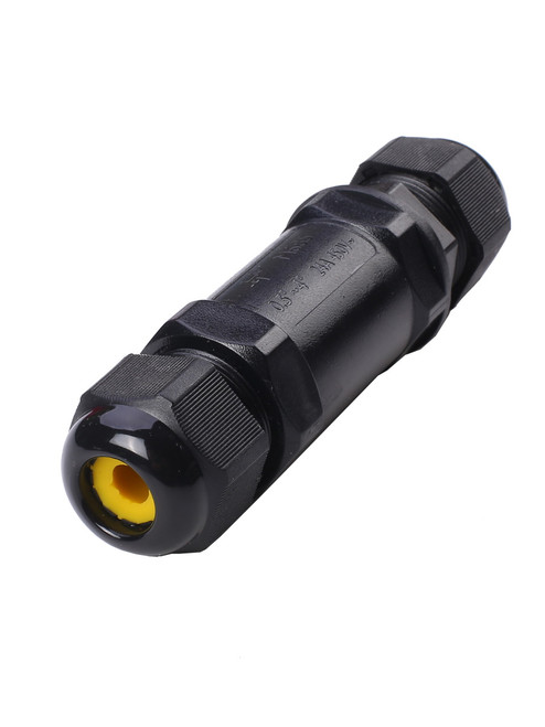 Black two way connector