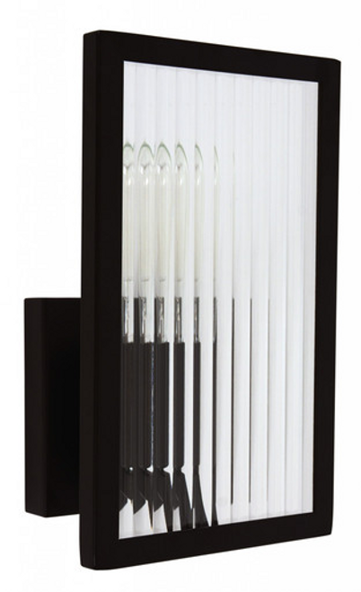 Oil rubbed bronze wall light with vertical glass panel Oil rubbed bronze wall light with vertical glass panel