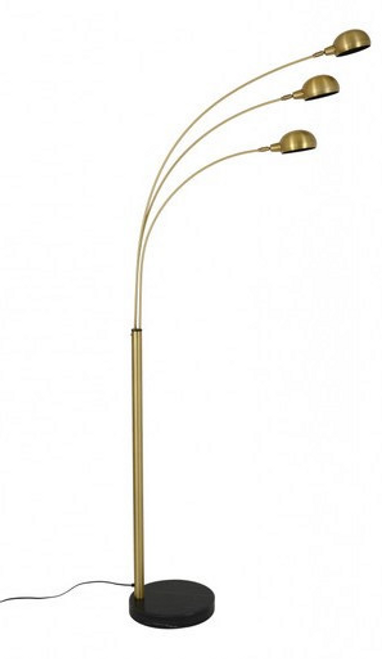 Brass three light floor lamp with adjustable heads Brass three light floor lamp with adjustable heads