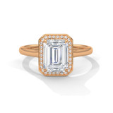 Emerald-Cut Diamond Halo Gold Ring Emerald-Cut Diamond Halo Gold Ring