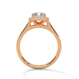 Emerald-Cut Diamond Halo Gold Ring Emerald-Cut Diamond Halo Gold Ring