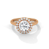 Round Diamond Cathedral Halo Gold Ring Round Diamond Cathedral Halo Gold Ring