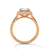 Round Diamond Split Halo Gold Ring Round Diamond Split Halo Gold Ring