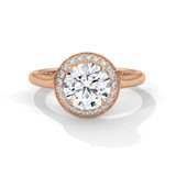 Round Diamond Split Halo Gold Ring Round Diamond Split Halo Gold Ring