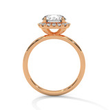 Round Diamond Cushion Halo Gold Ring
