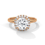 Round Diamond Cushion Halo Gold Ring
