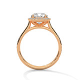 Cushion Diamond Pavé Halo Gold Ring Cushion Diamond Pavé Halo Gold Ring