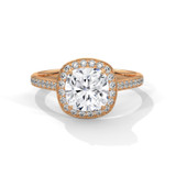 Cushion Diamond Pavé Halo Gold Ring Cushion Diamond Pavé Halo Gold Ring